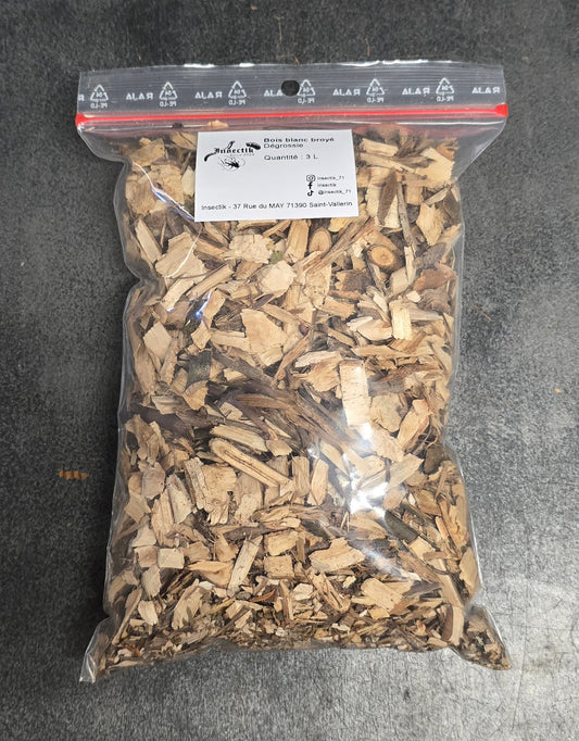Bois blanc broyé